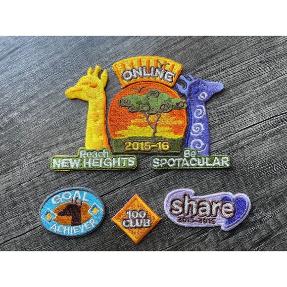 2015-2016 QSP patches Girl Scout GSUSA fall product program set safari giraffe - Picture 1 of 6